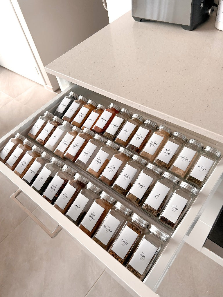 Kitchen Storage Acrylic Spice Drawer Inserts NZ SEVEN LABELS