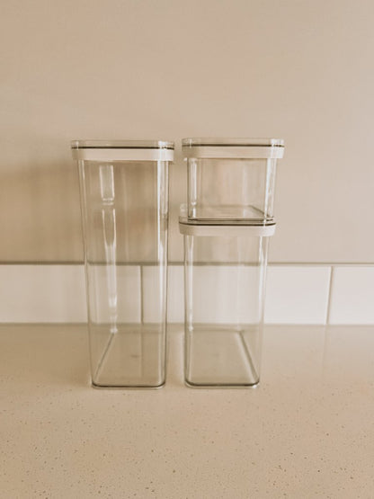 3 SQUARE PANTRY STORAGE CONTAINER SET