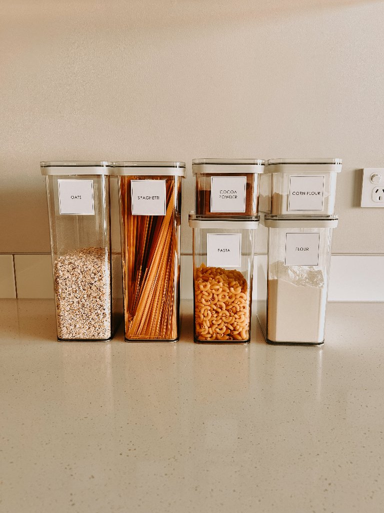 6 SQUARE PANTRY STORAGE CONTAINER SET